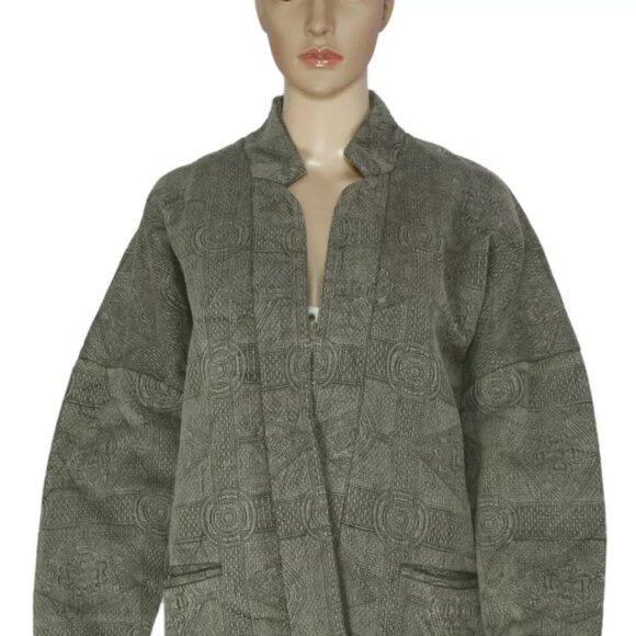 Leon & Harper Kali Veste Kimono Imprime Noir Jacket L NWT - Picture 2 of 5